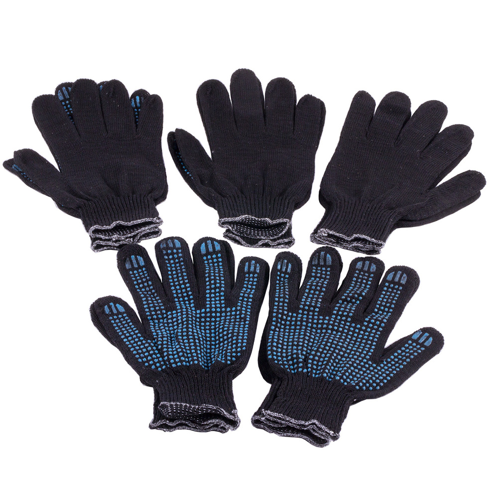 Перчатки х/б с ПВХ, 4 нити, 10 кл, XL, черные (уп. 5 пар) защитные утепленные перчатки oregon