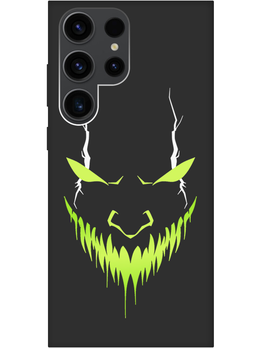 

Силиконовый чехол на Samsung Galaxy S23 Ultra с принтом "Evil Face" матовый черный, Черный;белый;зеленый, 767959451