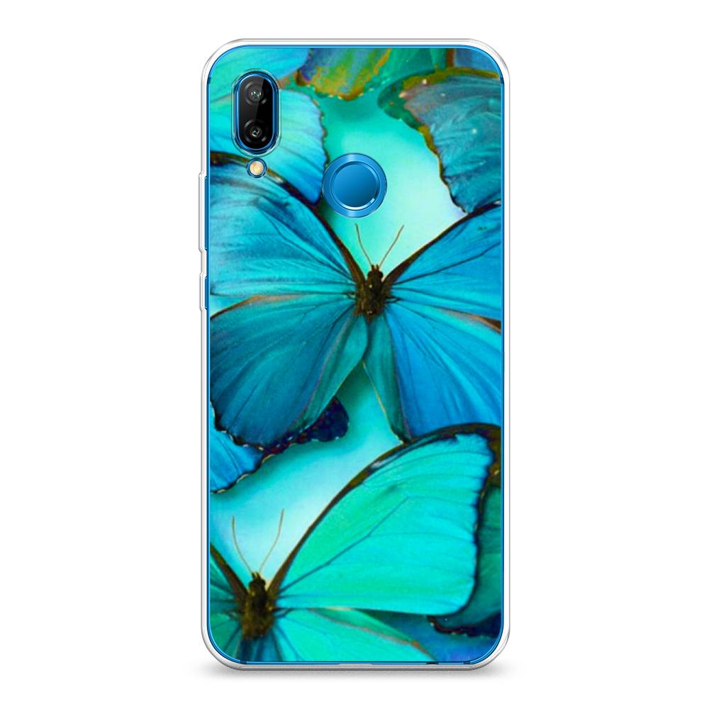 фото Чехол awog "неоновые бабочки" для huawei p20 lite