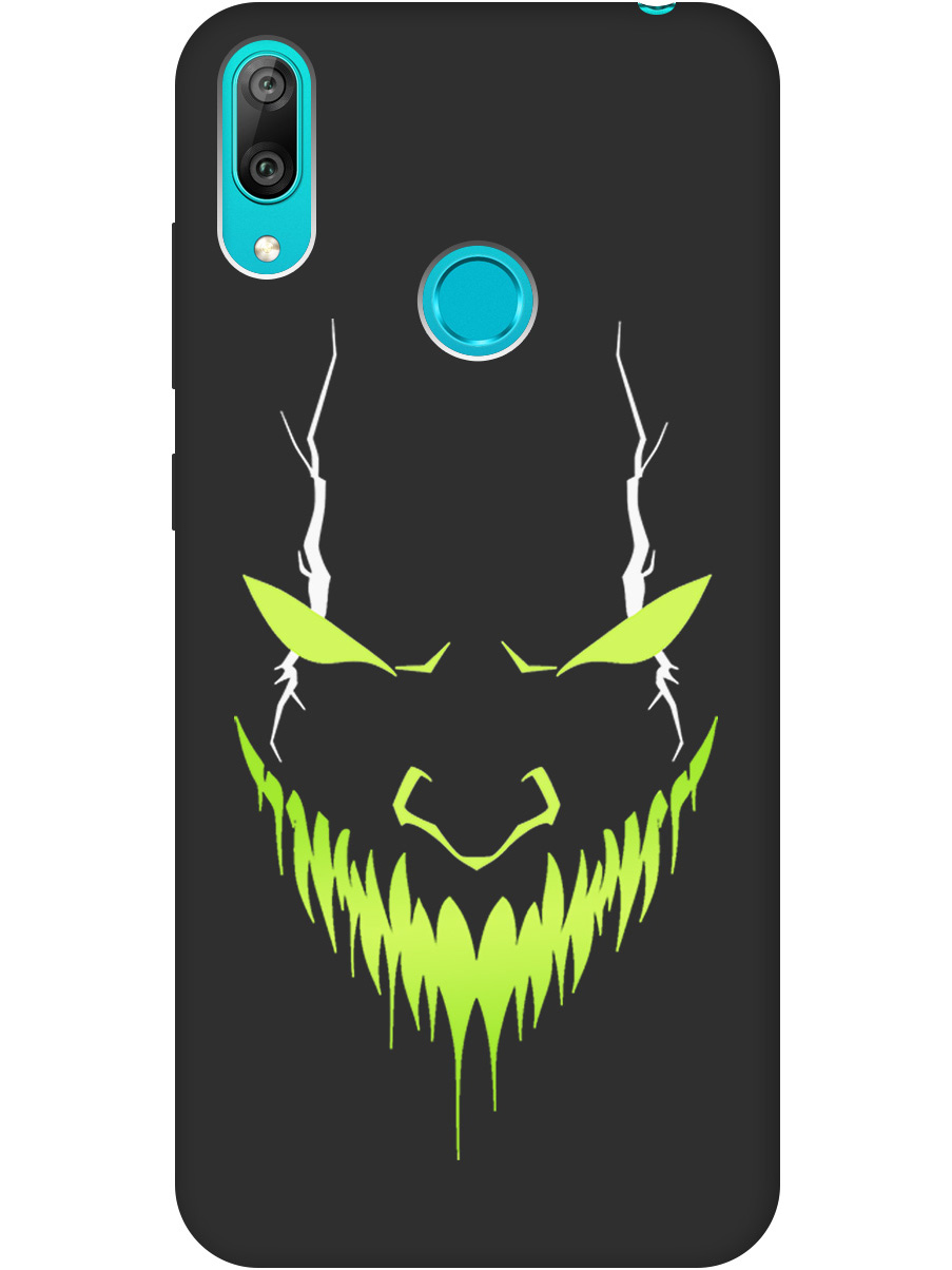 

Силиконовый чехол на Huawei Y7 (2019) с принтом "Evil Face" матовый черный, Черный;белый;зеленый, 720668251