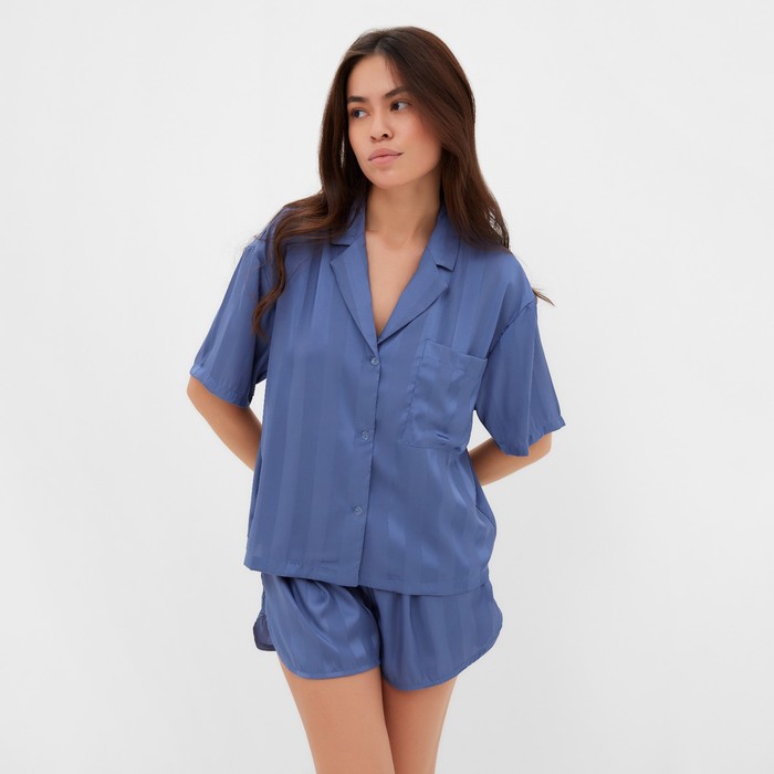

Пижама женская KAFTAN Полоса синяя 44-46 RU, Синий, Полоса