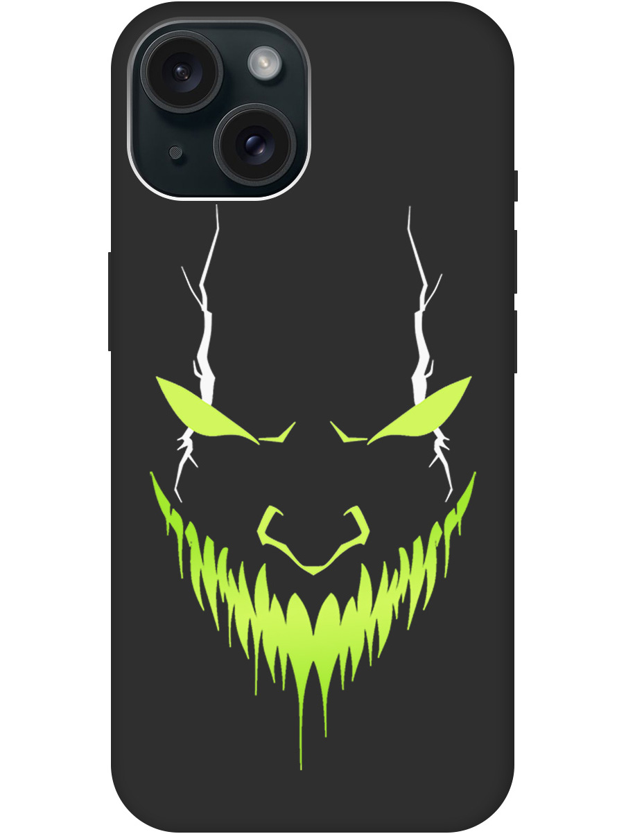 

Силиконовый чехол на Apple iPhone 15 с принтом "Evil Face" матовый черный, Черный;белый;зеленый, 775147851