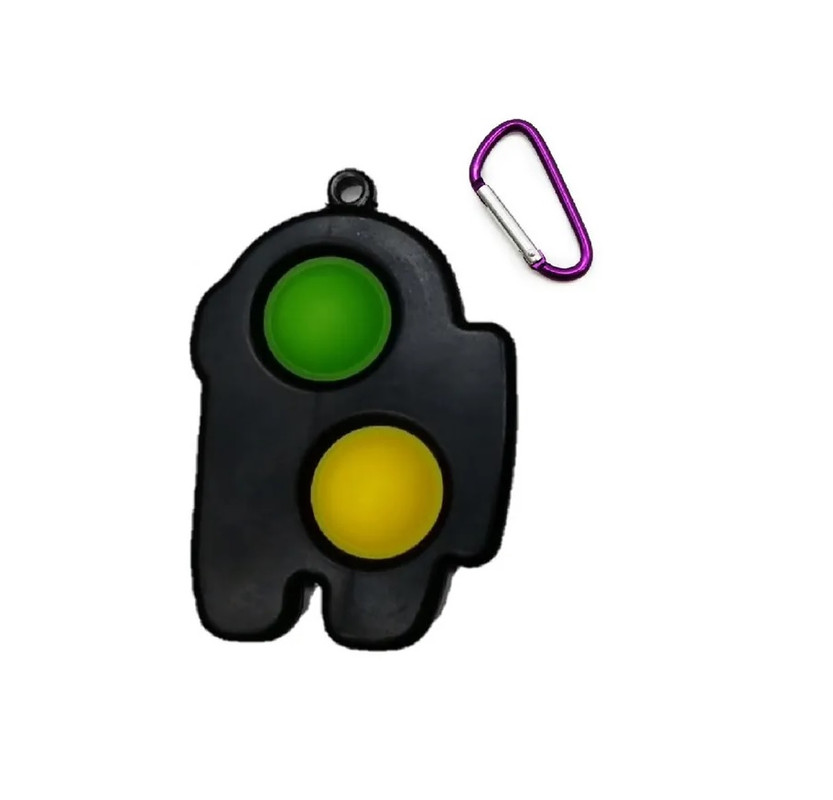 Игрушка-антистресс Пупырка малая с карабином, черный игрушка антистресс пупырка 1 шт с карабином