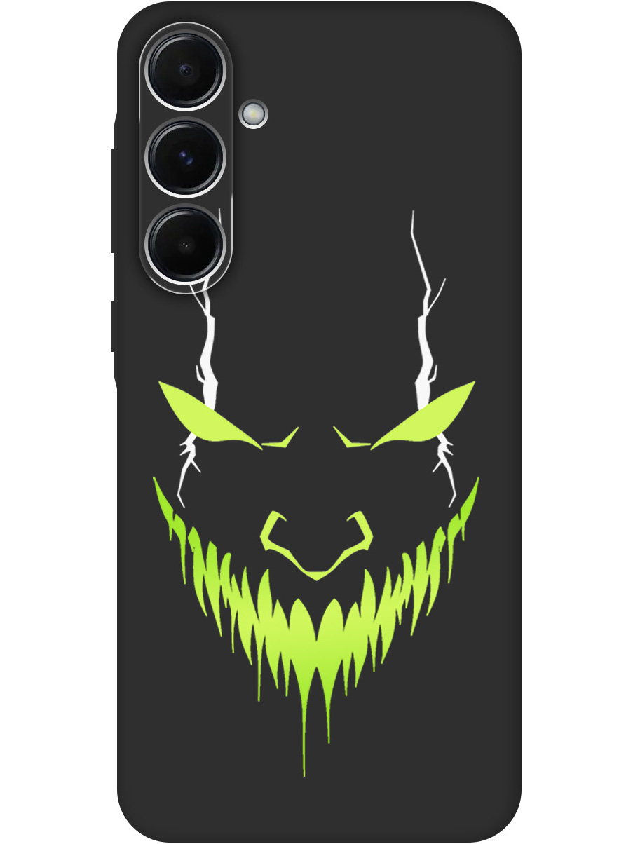 

Силиконовый чехол на Samsung Galaxy A55 с принтом "Evil Face" матовый черный, Черный;белый;зеленый, 780484251