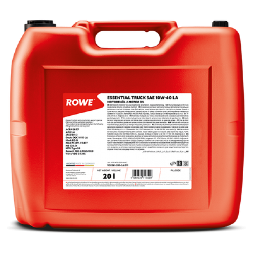

Моторное масло ROWE ESSENTIAL TRUCK SAE 10W40 LA 20л, Масло моторное ROWE ESSENTIAL TRUCK SAE 10W-40 LA 20л
