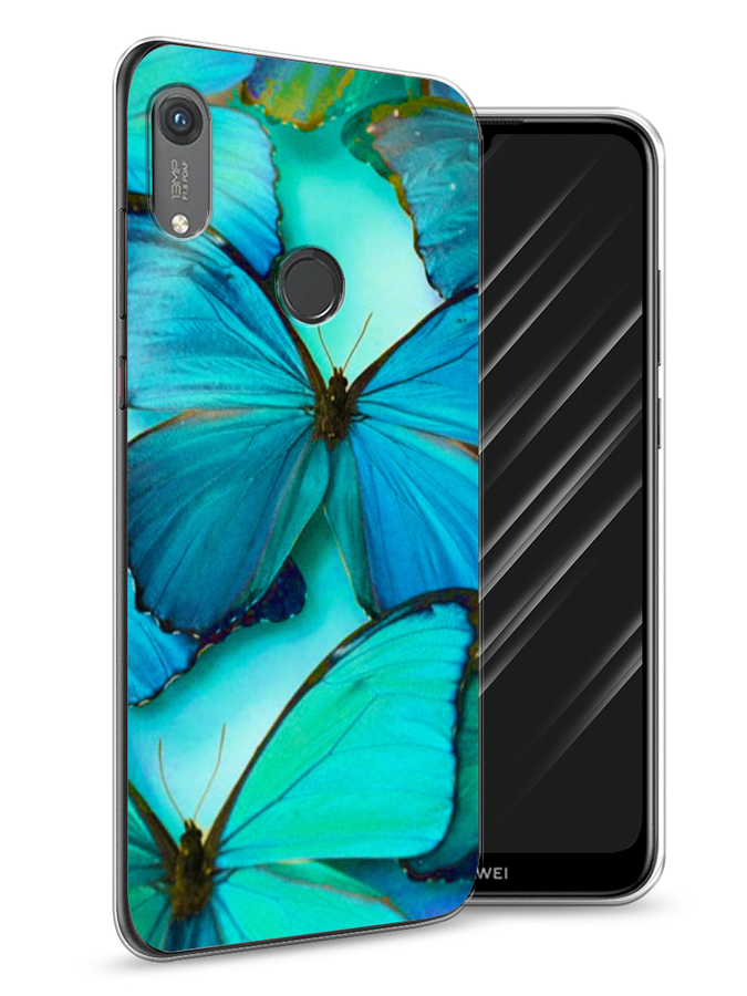 

Чехол Awog на Honor 8A (8A Pro/Prime) "Неоновые бабочки", Голубой;белый, 68750-4