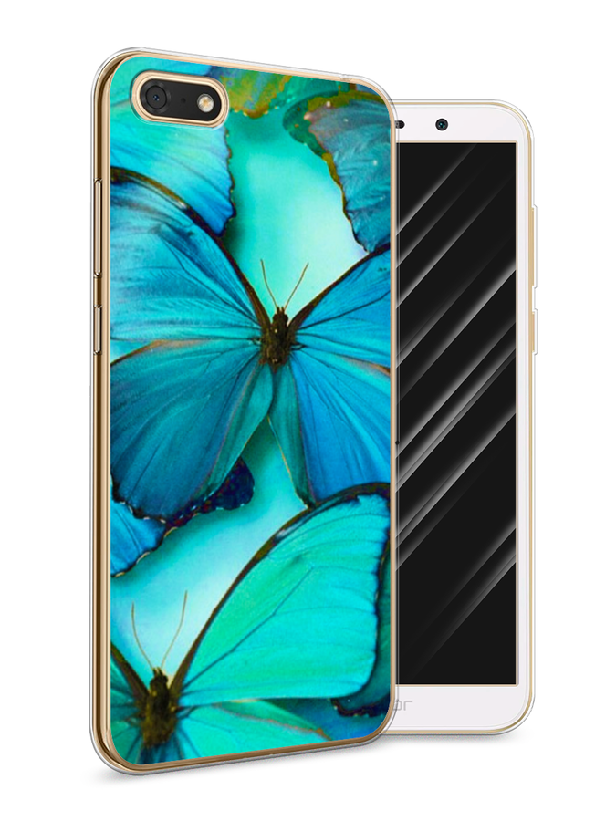 

Чехол Awog на Honor 7A "Неоновые бабочки", Голубой;белый, 65250-4
