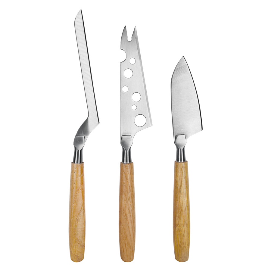 Набор ножей для всех видов сыра Boska Осло 25х3см, 3 шт, ручка из дуба, сталь нер