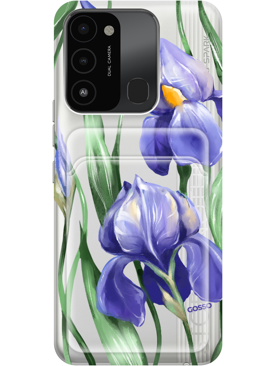 

Силиконовый чехол на Tecno Spark 8C / Go 2022 с рисунком "Amazing Irises" прозрачный, Прозрачный;белый;синий, 20011932