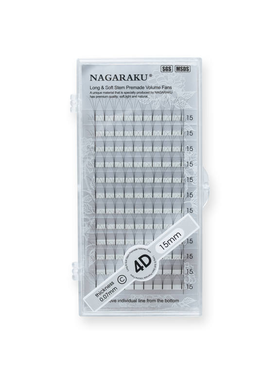 

Ресницы Nagaraku пучковые 4D C 0.07 11 мм 12 линий, Черный