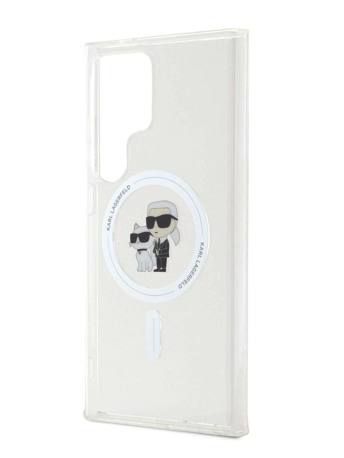 Чехол Karl Lagerfeld для Galaxy S24 Ultra с MagSafe Hard Glitter Transparent