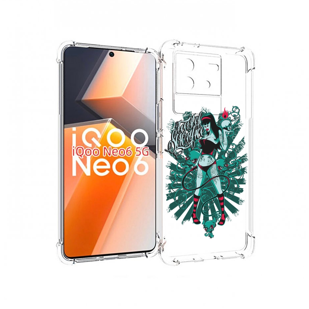 

Чехол MyPads нарисованная девушка в татуировках для Vivo iQoo Neo 6 5G, Прозрачный, Tocco