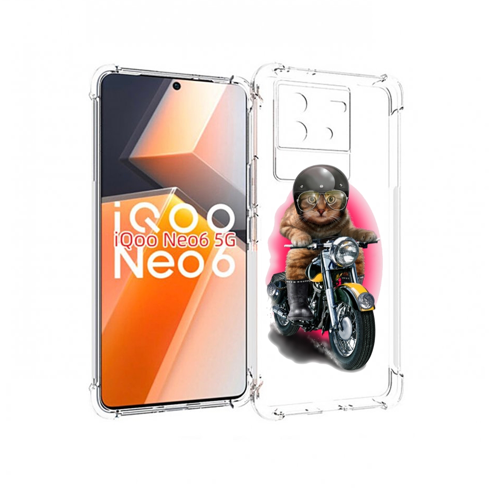 

Чехол MyPads мото-кот для Vivo iQoo Neo 6 5G, Прозрачный, Tocco