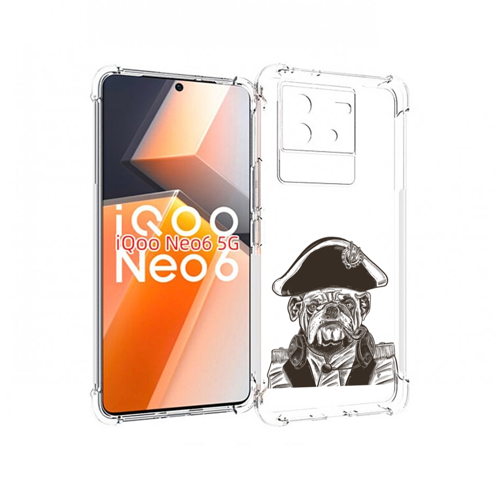 

Чехол MyPads мопс генерал для Vivo iQoo Neo 6 5G, Прозрачный, Tocco