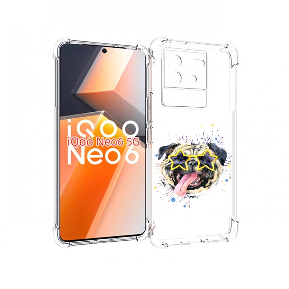 

Чехол MyPads мопс боксер для Vivo iQoo Neo 6 5G, Прозрачный, Tocco