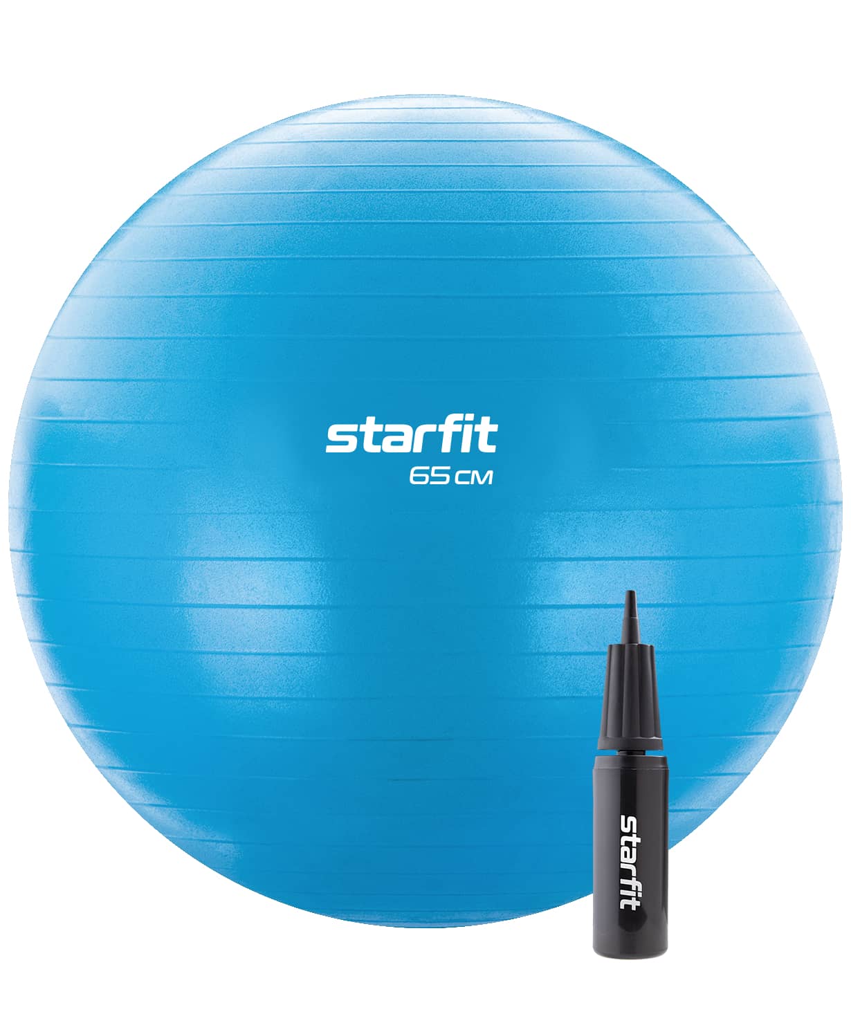 Фитбол Starfit GB-109 65 см, 1 кг, антивзрыв, с ручным насосом, синий