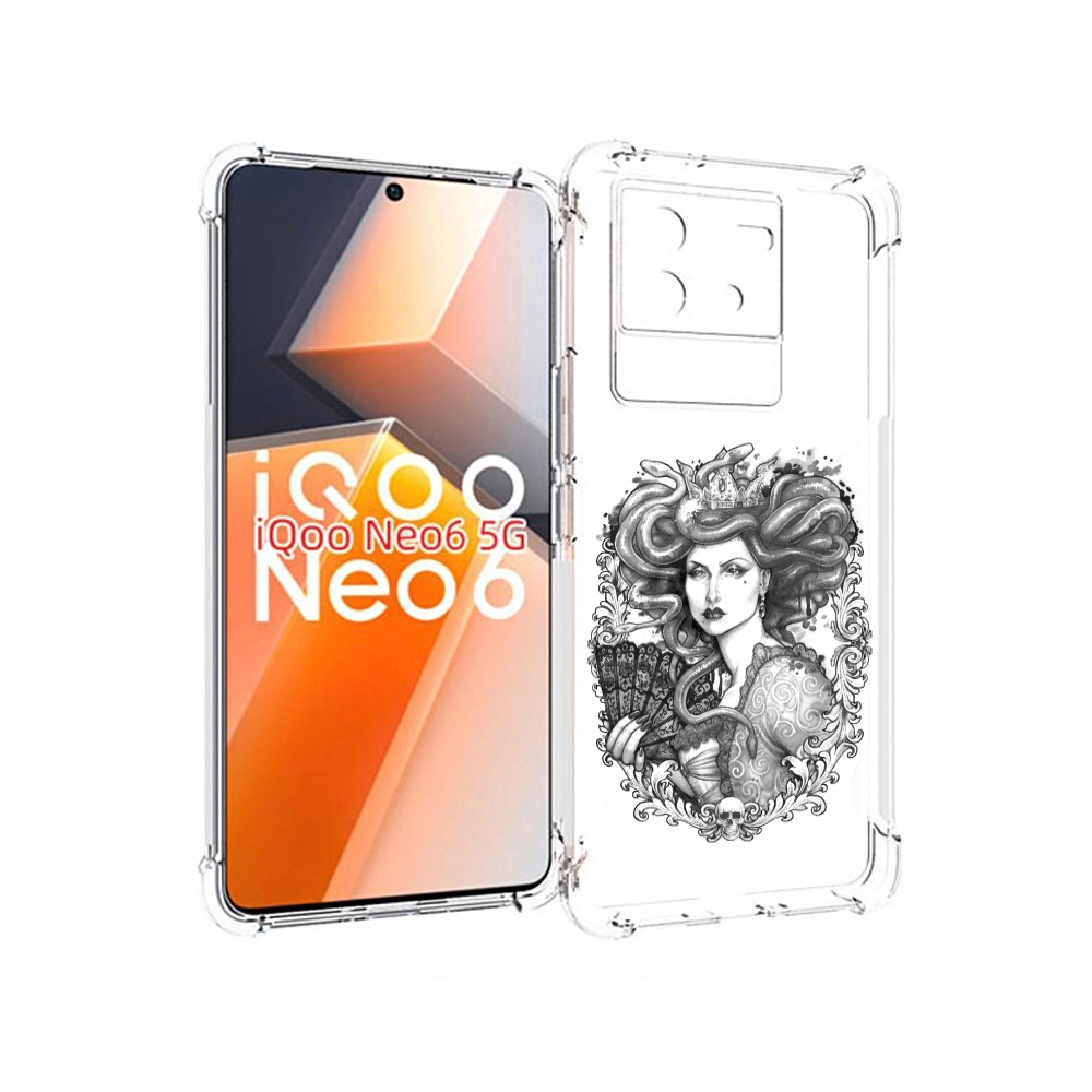 

Чехол MyPads медуза черно белый для Vivo iQoo Neo 6 5G, Прозрачный, Tocco