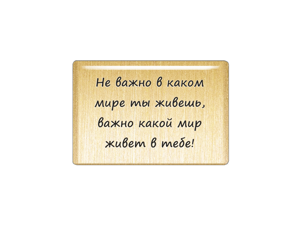 

Магнит Не важно в каком мире ты живешь, важно какой мир живет в тебе!, Т18.263.02.00