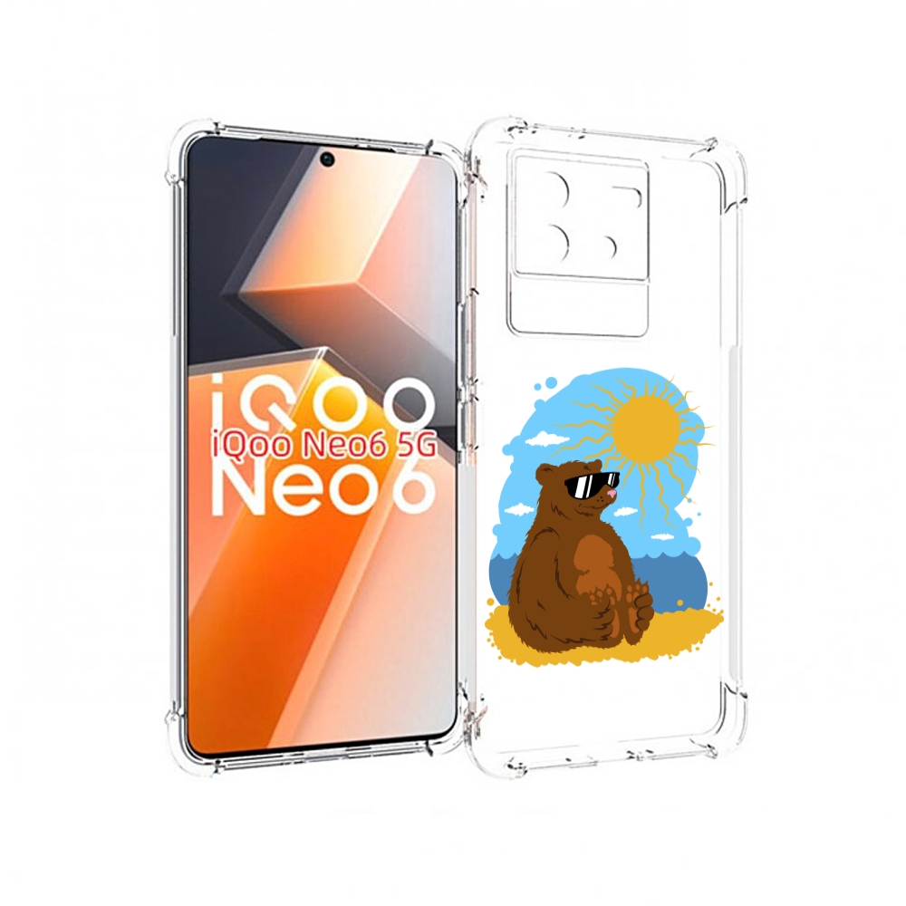 

Чехол MyPads медведь на чиле для Vivo iQoo Neo 6 5G, Прозрачный, Tocco