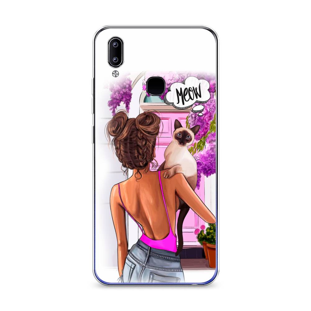 

Чехол Awog на Vivo Y93/Y93 lite "Девушка с кошкой", Разноцветный, 263950-7