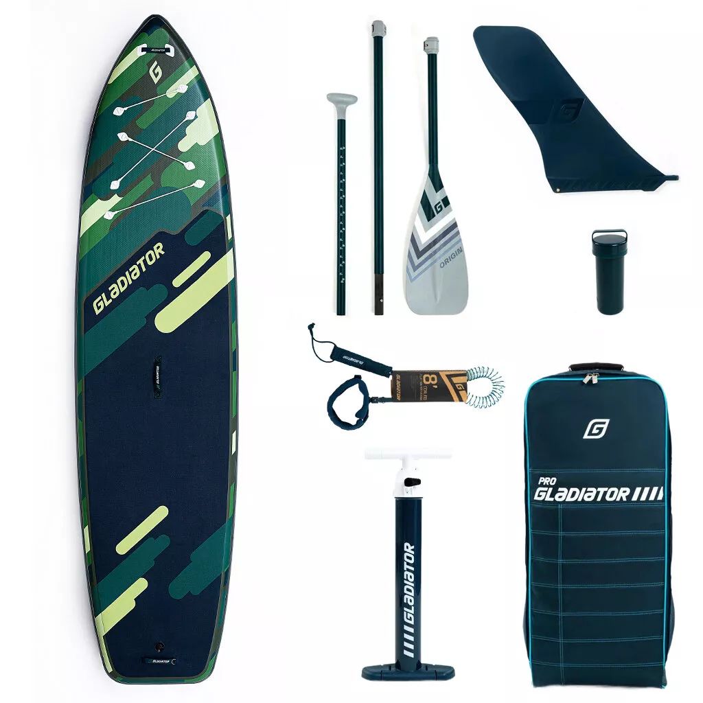 фото Sup-доска gladiator special fishing 12,6' 384x97x15 см, насос, весло, лиш, до 280 кг