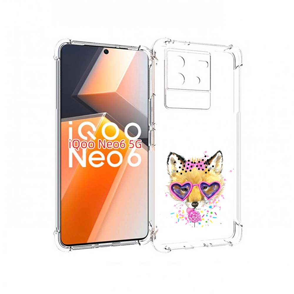 

Чехол MyPads лисенок с бантиком для Vivo iQoo Neo 6 5G, Прозрачный, Tocco