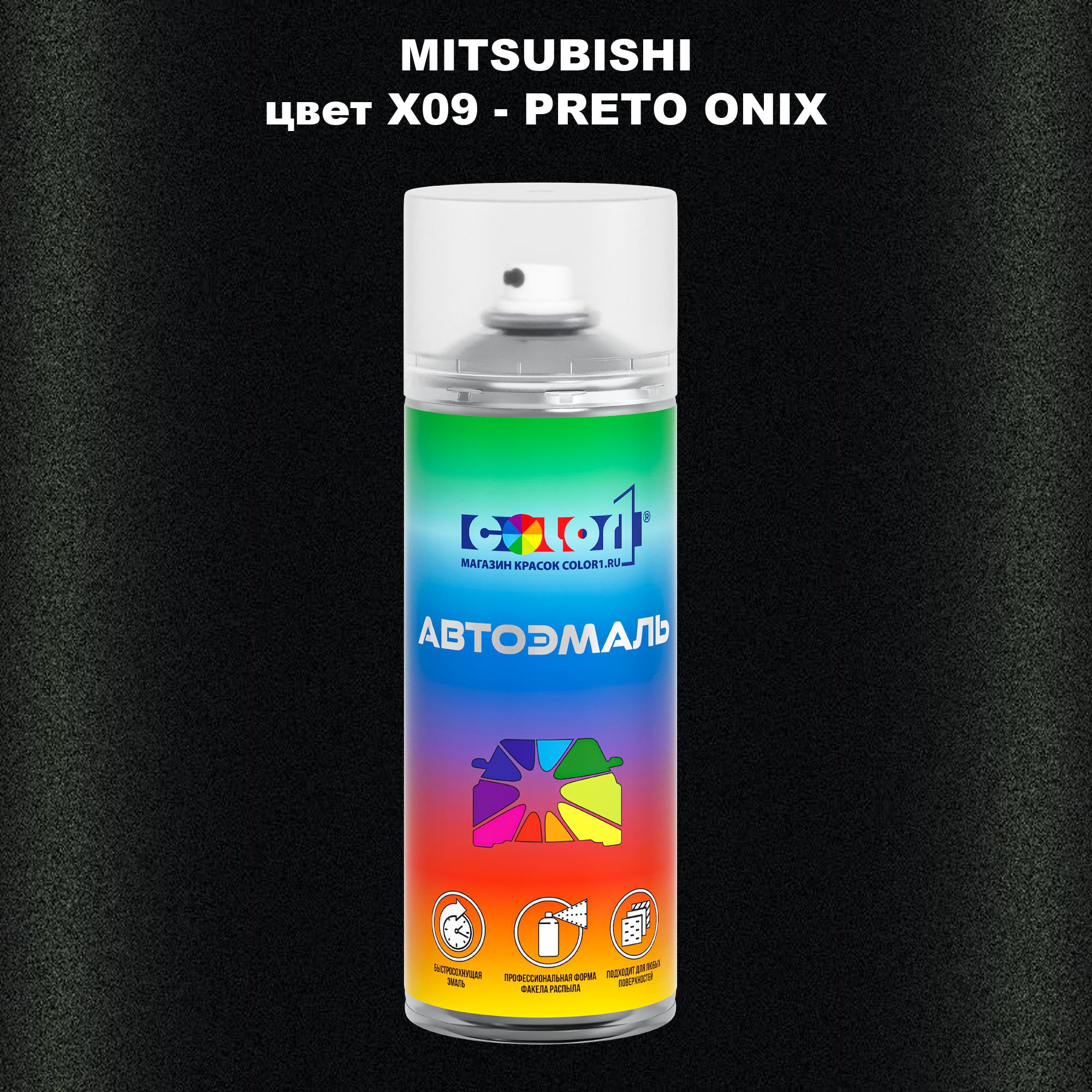 

Аэрозольная краска COLOR1 для MITSUBISHI, цвет X09 - PRETO ONIX, Прозрачный