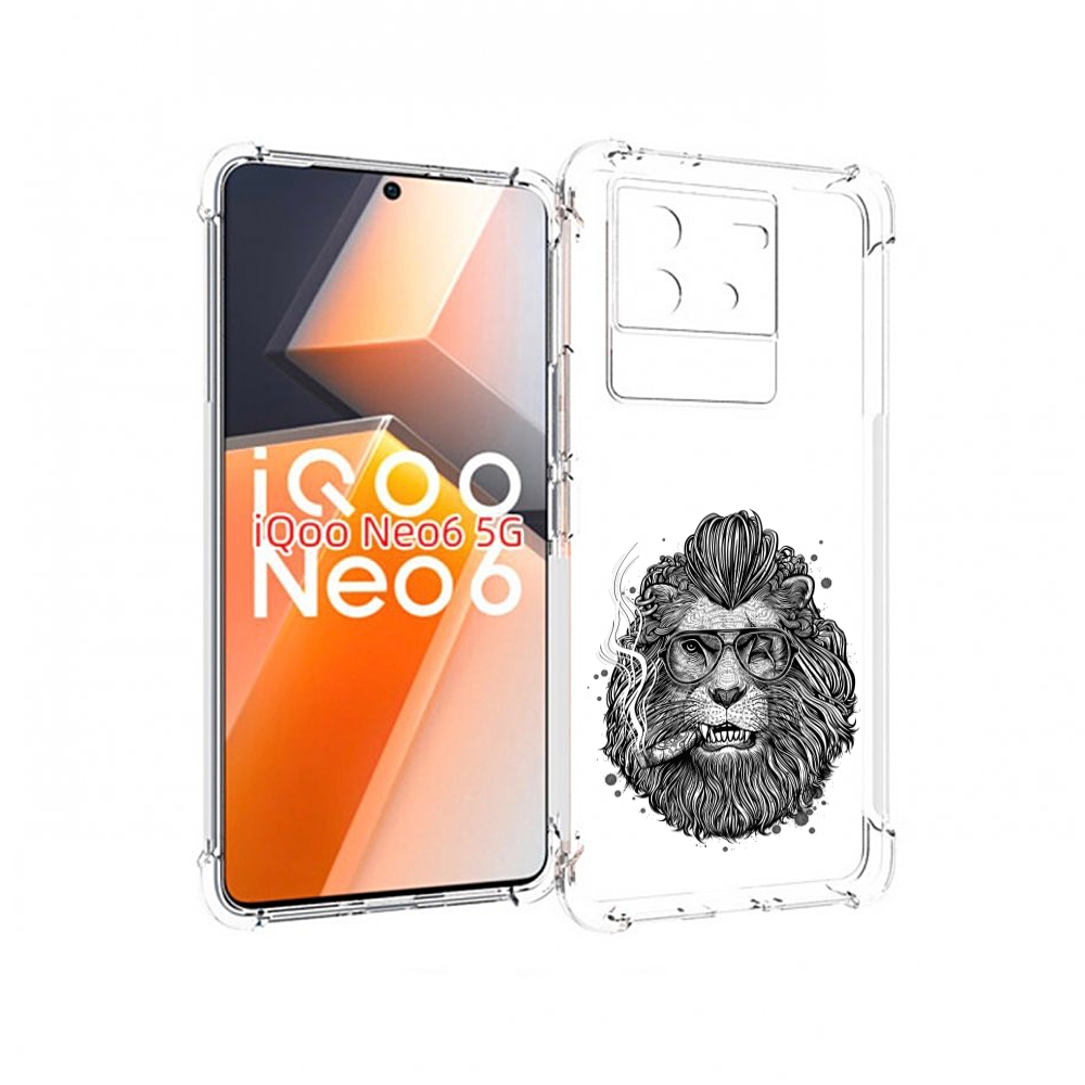 

Чехол MyPads курящий лев для Vivo iQoo Neo 6 5G, Прозрачный, Tocco