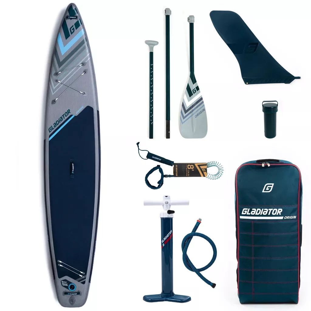 фото Sup-доска gladiator origin lt 12,6' 384х73х12 см, насос, весло, лиш, ремнабор, до 90 кг