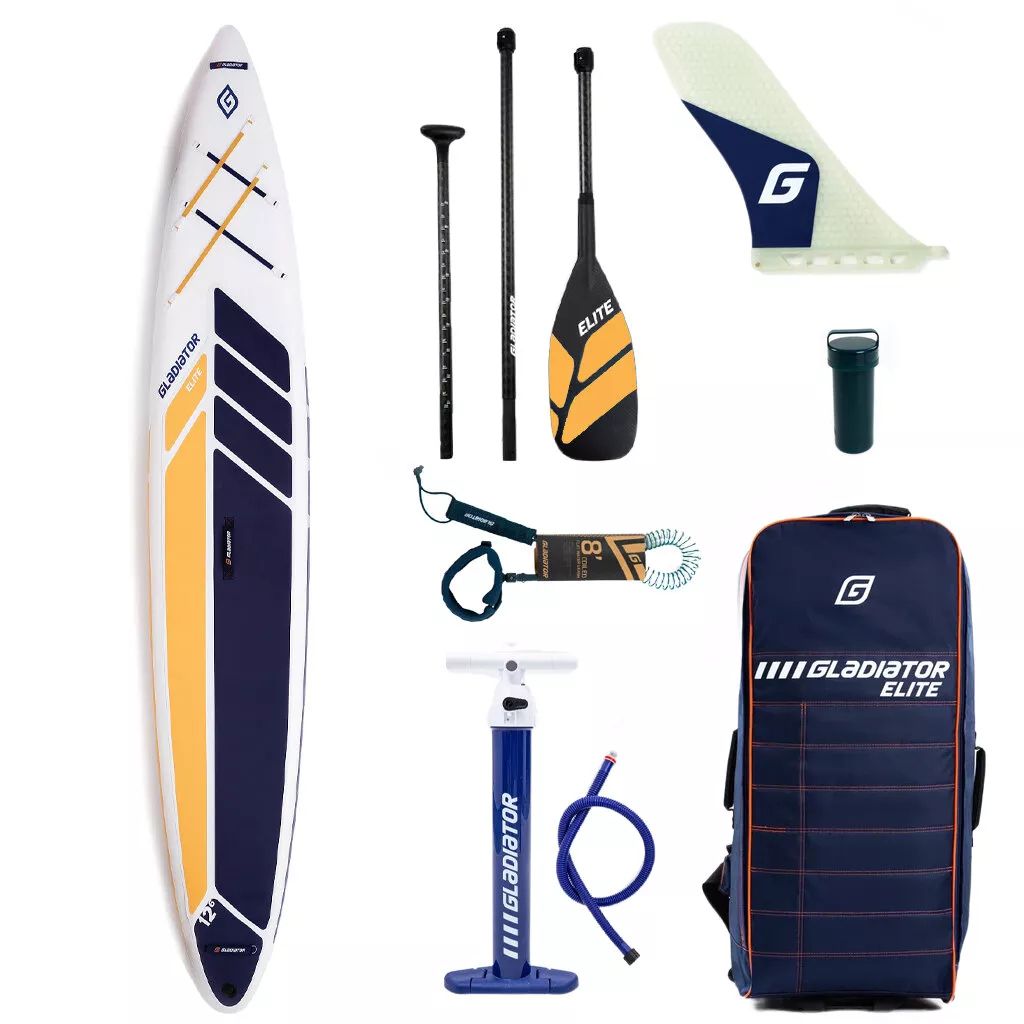 SUP-доска Gladiator Elite R 12,6' 384х66х15 см, насос, весло, лиш, ремнабор, до 200 кг