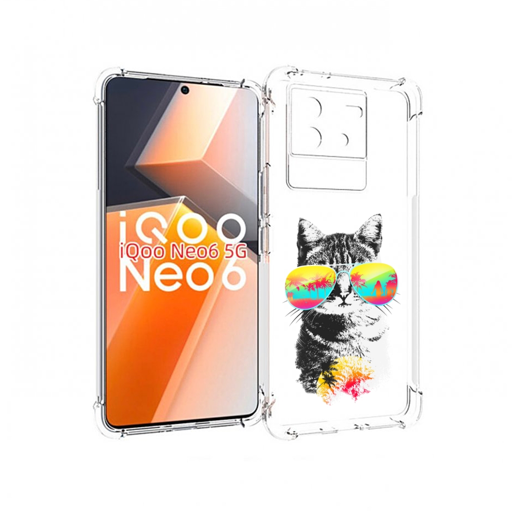 

Чехол MyPads крутой кот для Vivo iQoo Neo 6 5G, Прозрачный, Tocco