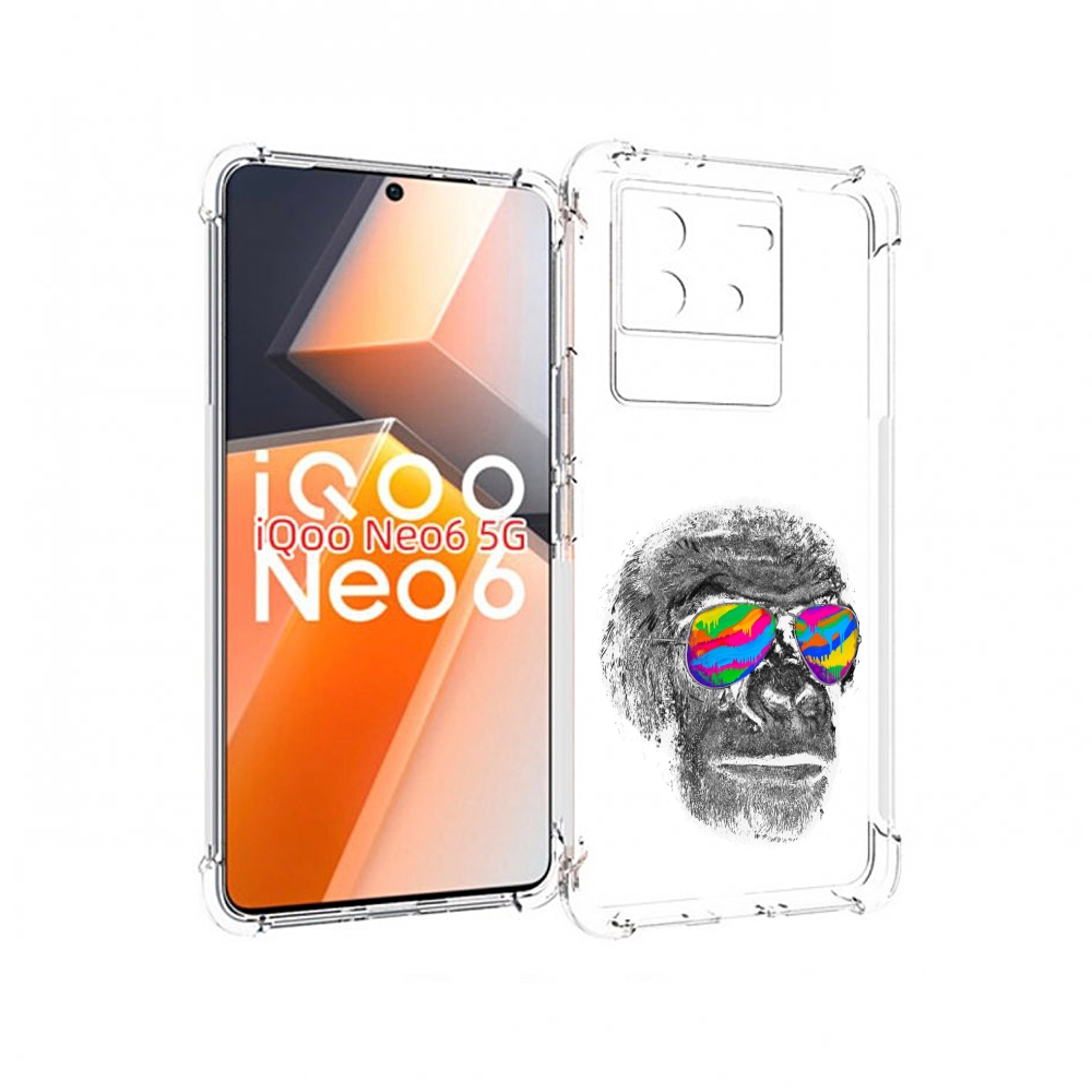 

Чехол MyPads крутая обезьяна в очках для Vivo iQoo Neo 6 5G, Прозрачный, Tocco