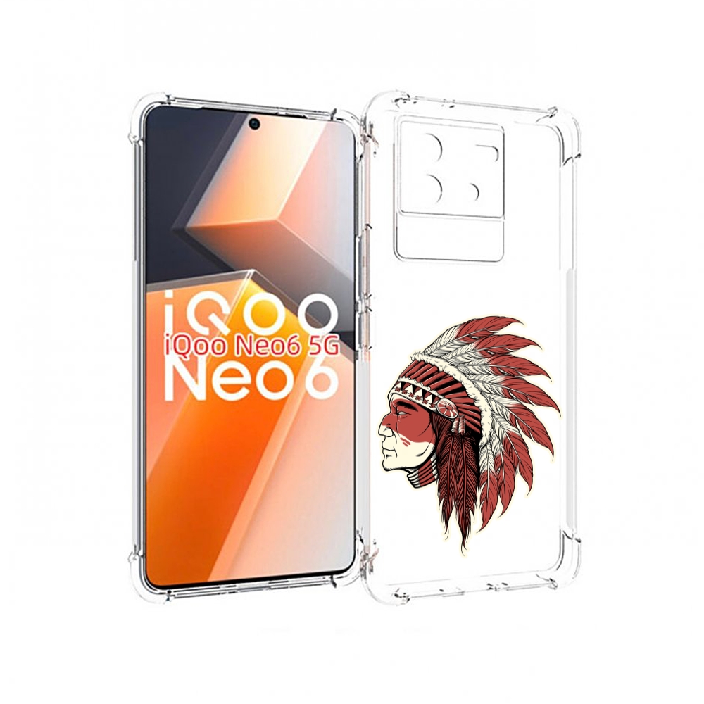 

Чехол MyPads красный индеец для Vivo iQoo Neo 6 5G, Прозрачный, Tocco