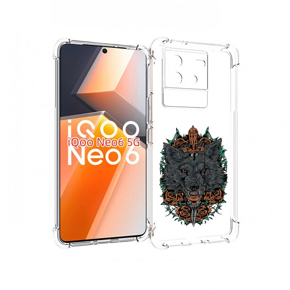 

Чехол MyPads красивый злой волк для Vivo iQoo Neo 6 5G, Прозрачный, Tocco