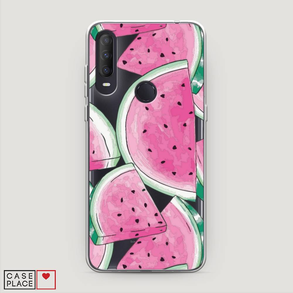 фото Силиконовый чехол "акварельные арбузы" на alcatel 1s (2020) awog