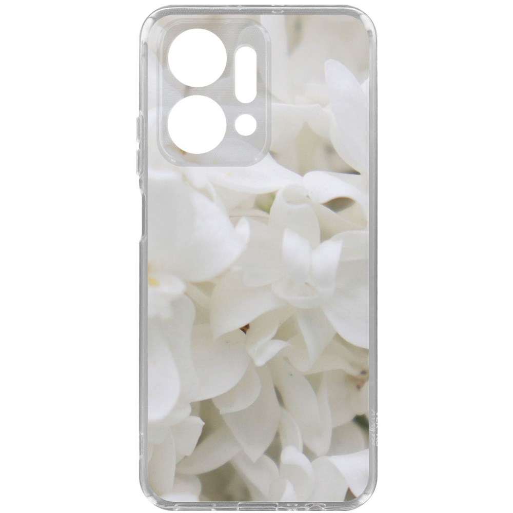 

Чехол-накладка Krutoff Clear Case Белые лилии для Honor X7a, Прозрачный