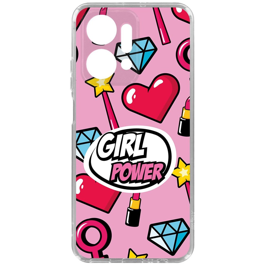 

Чехол-накладка Krutoff Clear Case Girl Power для Honor X7a, Прозрачный