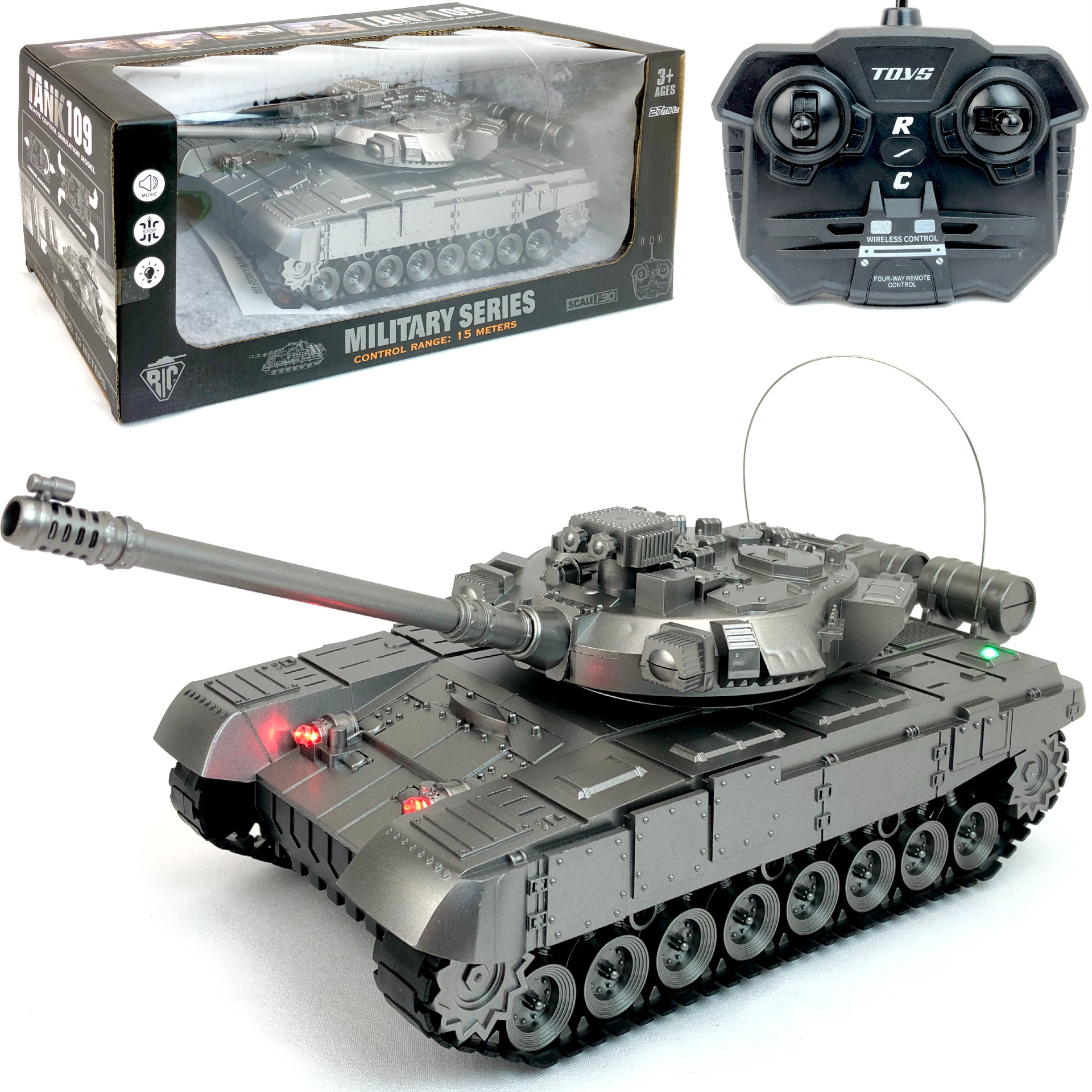 

Радиоуправляемый боевой танк PLAYSMART Tank, звук стрельбы, подсветка, 109694