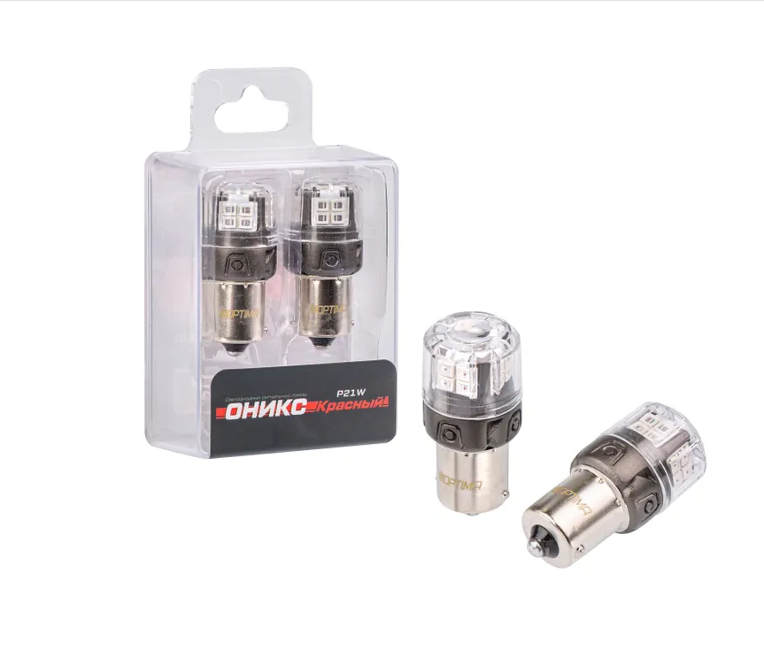 

Лампы светодиодные Optima LED ОНИКС P21W (КРАСНЫЕ) (2шт.)