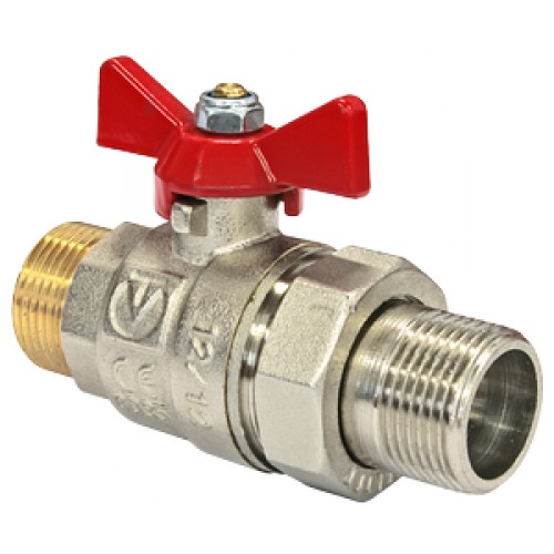 

Кран 3/4 НН короткая ручка Valtec c американкой (красная)