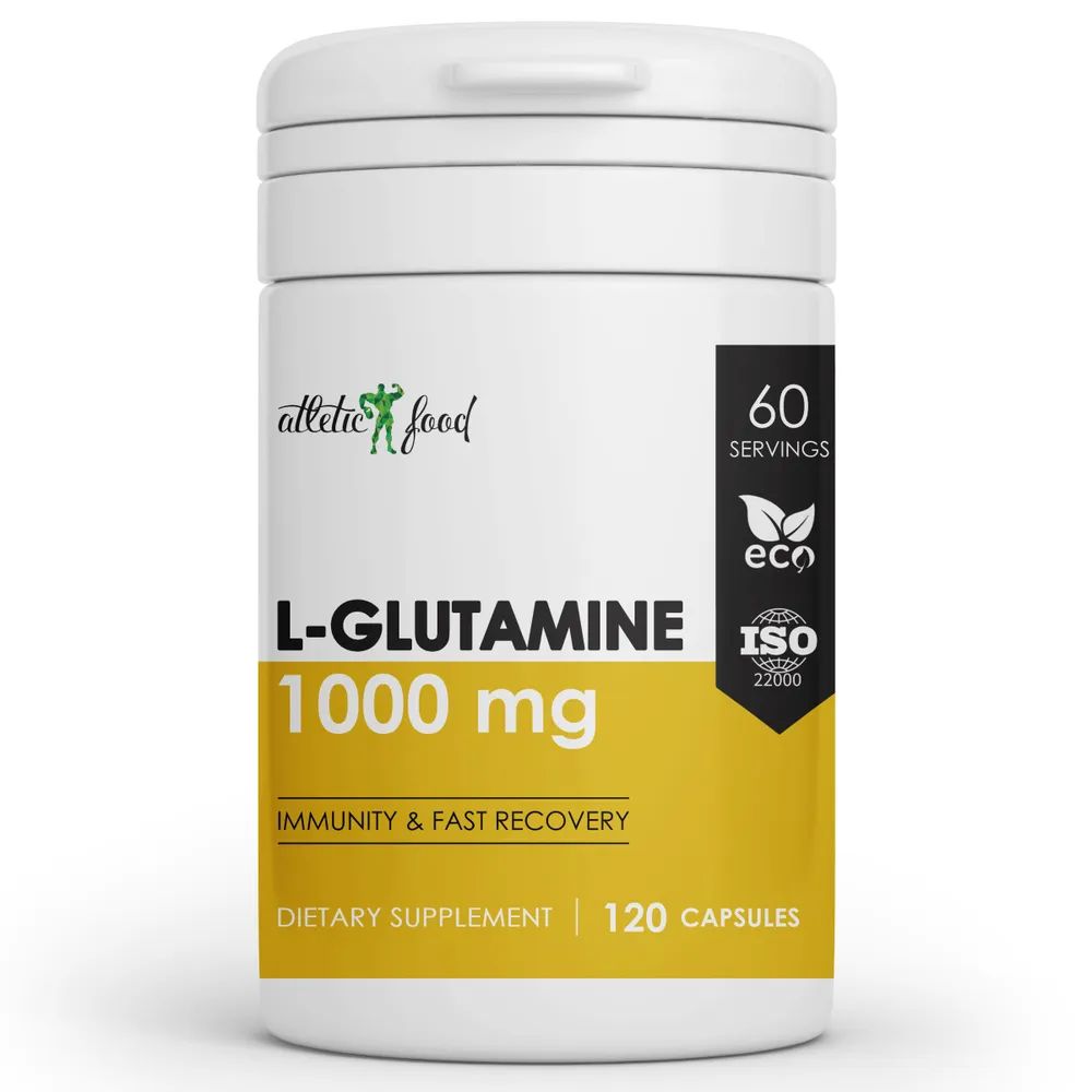 Л-Глютамин Atletic Food L-Glutamine 1000 mg капсулы 120 шт.