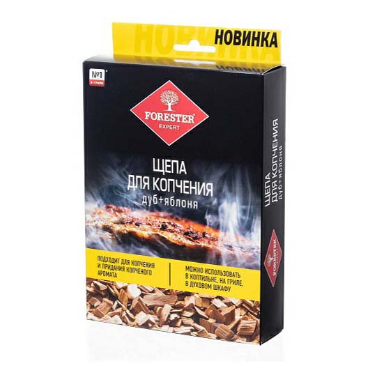 

Щепа Forester mix Дуб и Яблоня для копчения 100 г, Бежевый