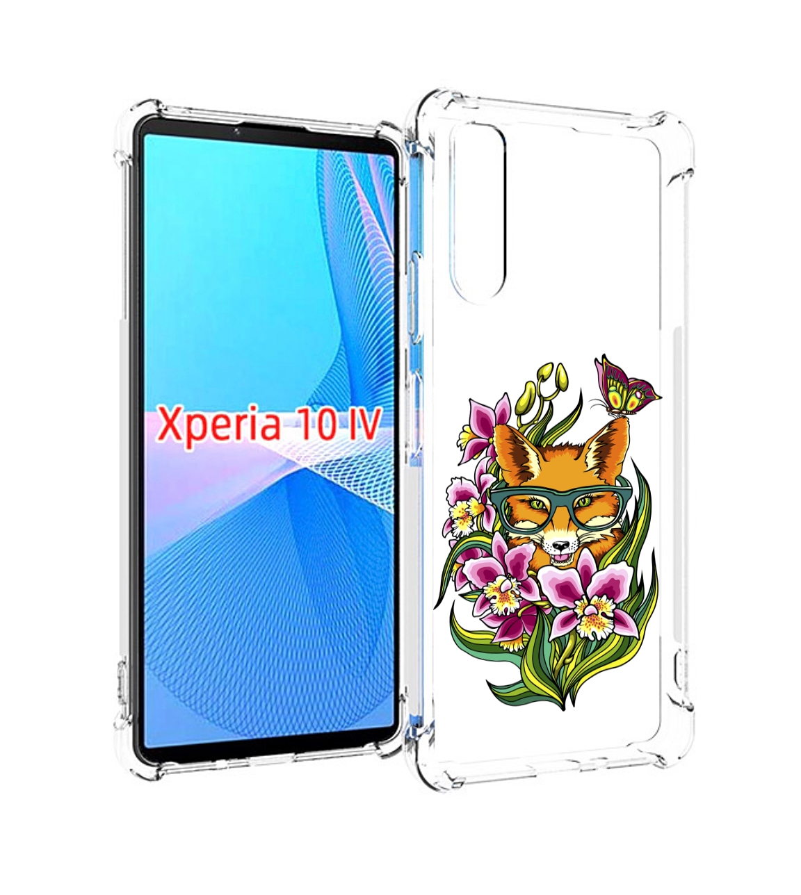 

Чехол MyPads Лиса в цветах для Sony Xperia 10 IV (10-4), Прозрачный, Tocco