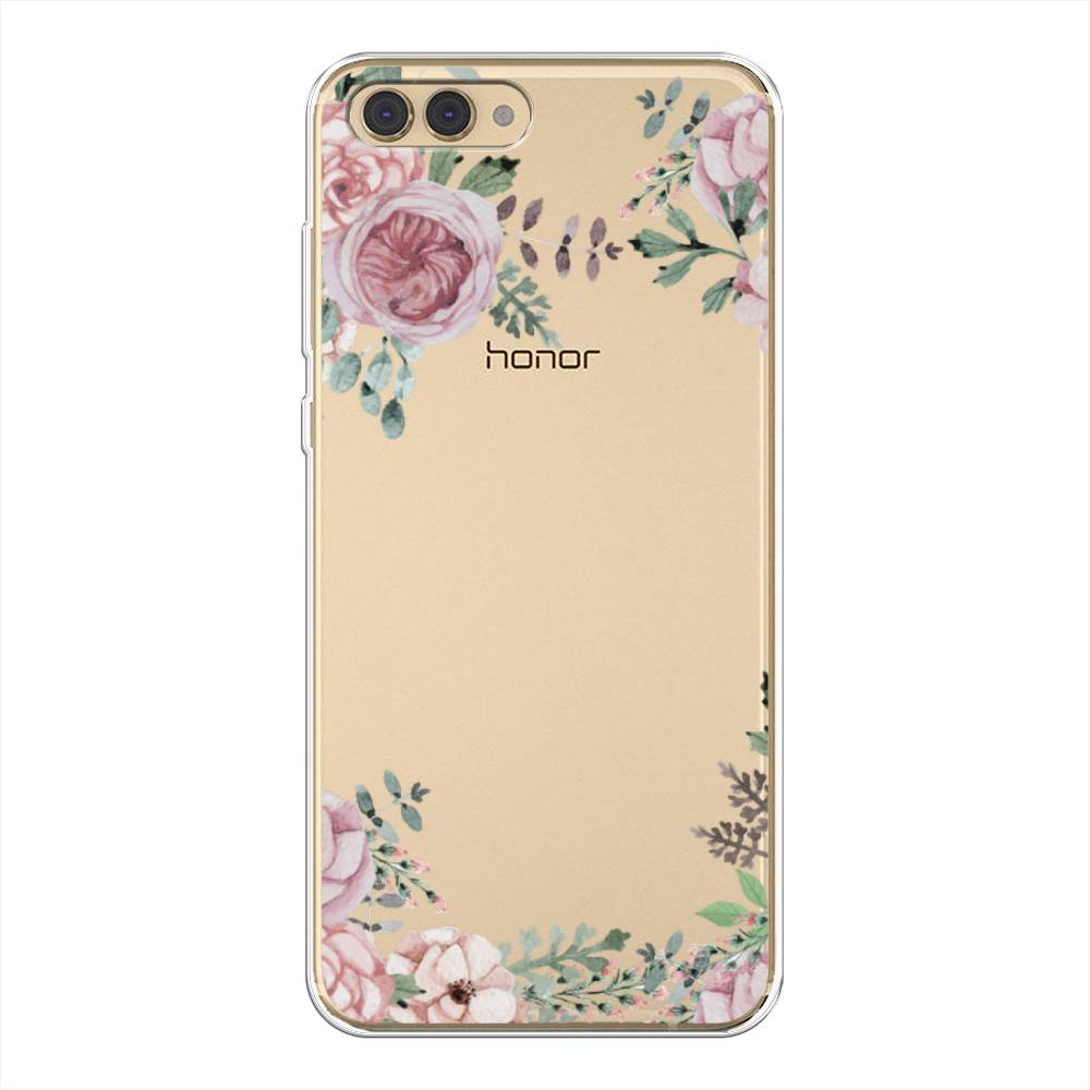 

Чехол Awog на Honor V10 (View 10) "Нежные розы акварель", Прозрачный;розовый;зеленый, 65150-8