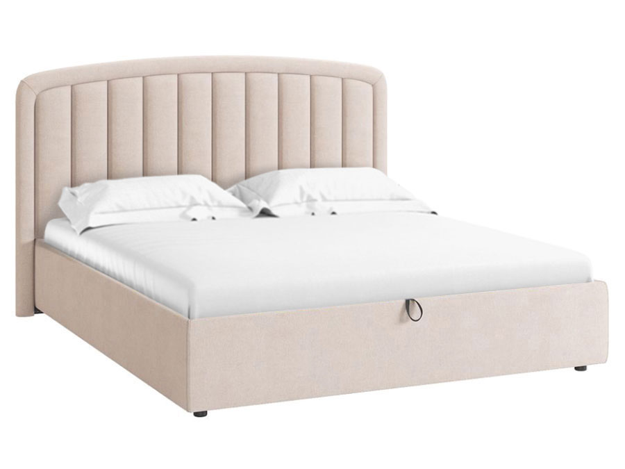 

Двуспальная кровать МебельСон Сиена Лайт ПМ Крем, велюр, 160х200 см