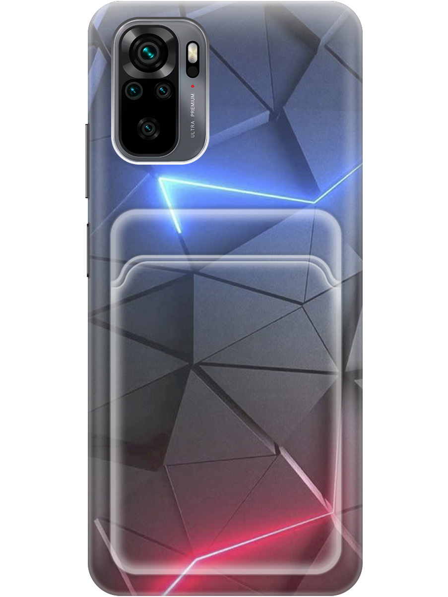

Чехол на Xiaomi Redmi Note 10 / Note 10S / Poco M5s "Графитовые грани", Серый;синий, 20012069