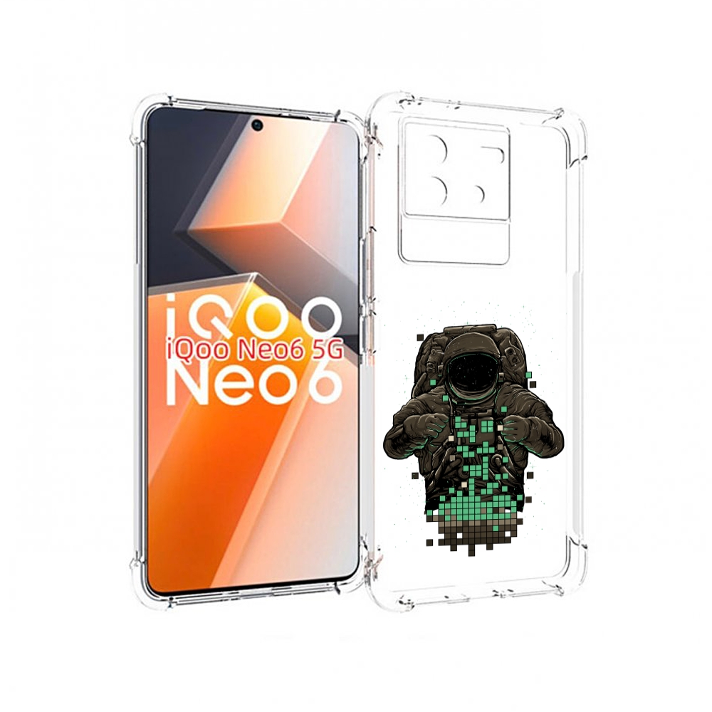 

Чехол MyPads космонавт с пикселями для Vivo iQoo Neo 6 5G, Прозрачный, Tocco