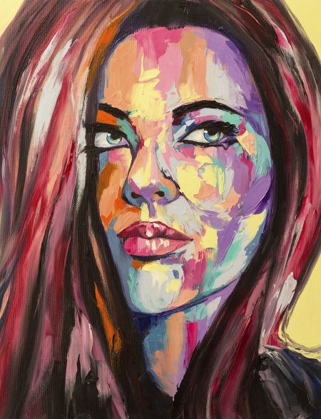 

Алмазная мозаика на подрамнике Поп арт девушка, 40x30 см, 58073, ПРА-105
