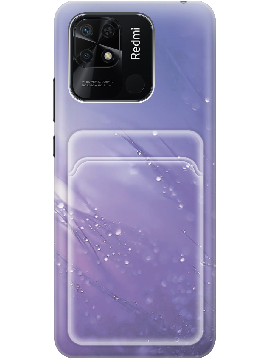 

Силиконовый чехол на Xiaomi Redmi 10C с рисунком "Капли на синей траве", Белый;синий, 20012066