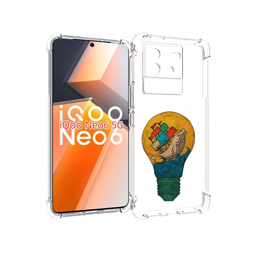 

Чехол MyPads кит в лампочке с парусами для Vivo iQoo Neo 6 5G, Прозрачный, Tocco